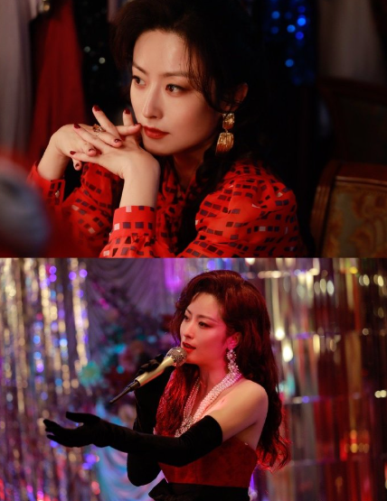 复古风被她拿捏得死死的！红唇卷发一登场就有年代那味儿，《老舅》《人之初》里的造型