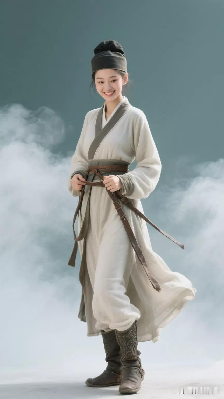 穿越时空的武侠少女，古典与现代的完美融合！张立启原创书画AI作品古仕女发髻服饰集