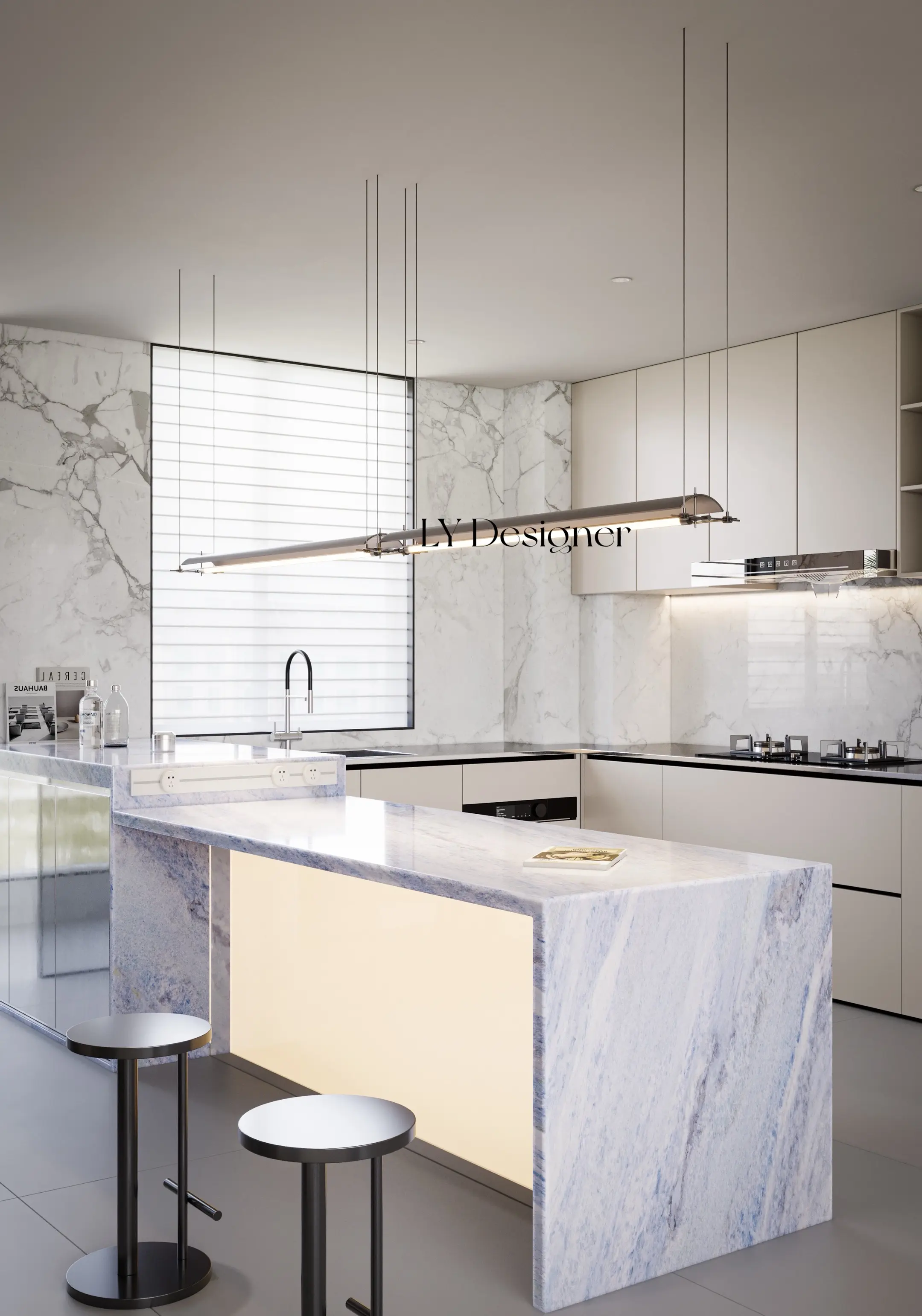 18 ㎡ “开放式厨房餐厅”一体设计！  这款开放式厨房采用岛台与餐桌...