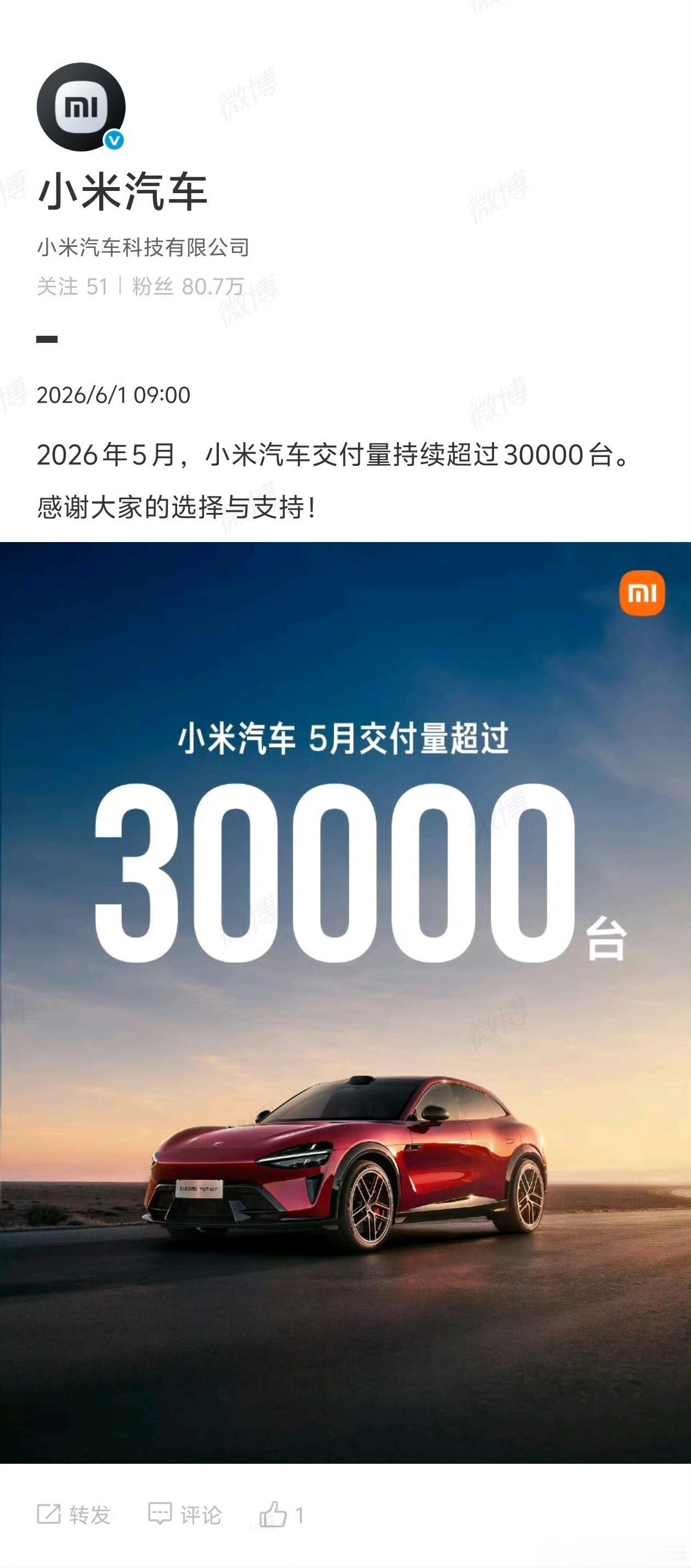 小米汽车5月交付超过30000台今年整体车市行情大家都有目共睹，整体销量下滑，好