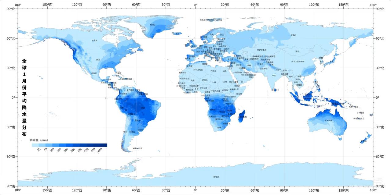 你知道吗？🌍地球上的降水，并不像温度那样平滑过渡，而是呈现出鲜明的空间与季节差