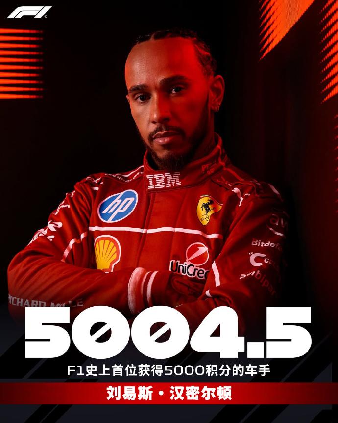 赛车：2025F1美国大奖赛汉密尔顿成为首位迈过5000分大关的F1车手——历史