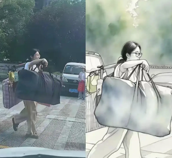 桂林灌阳县第二中学的挑担刘同学后续来了，她在广东打工的亲属发声说，刘同学在收到录