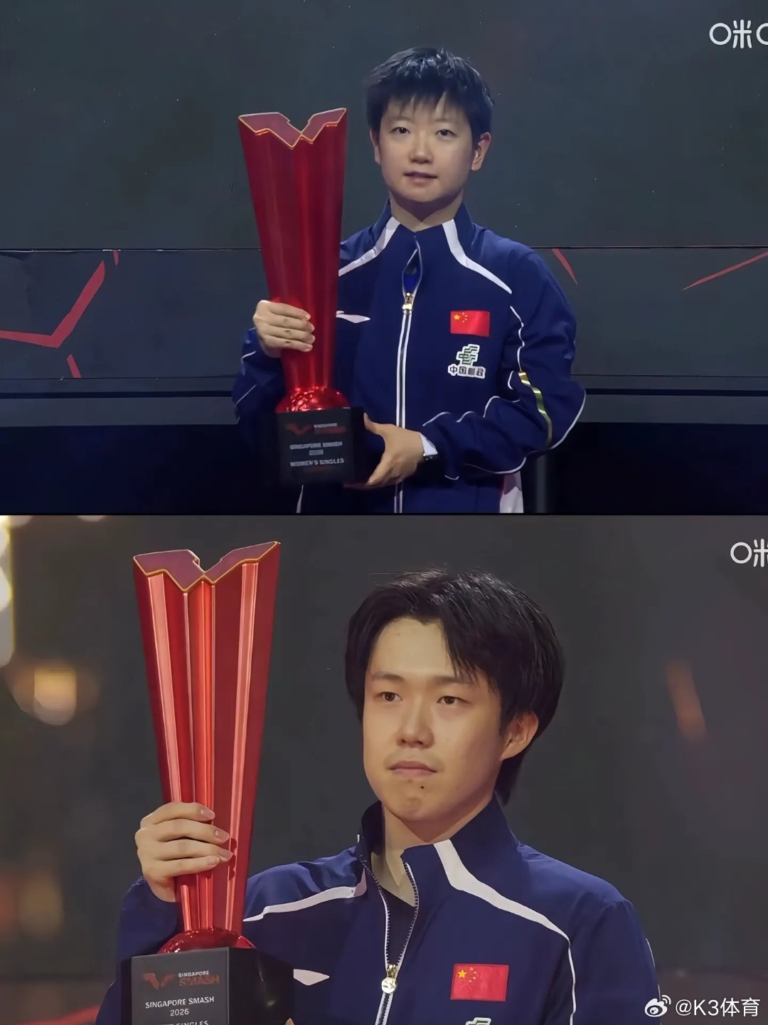 孙颖莎王楚钦的冠军合照加一WTT冠军团画风突变！🏆新加坡大满贯得主们空降海洋