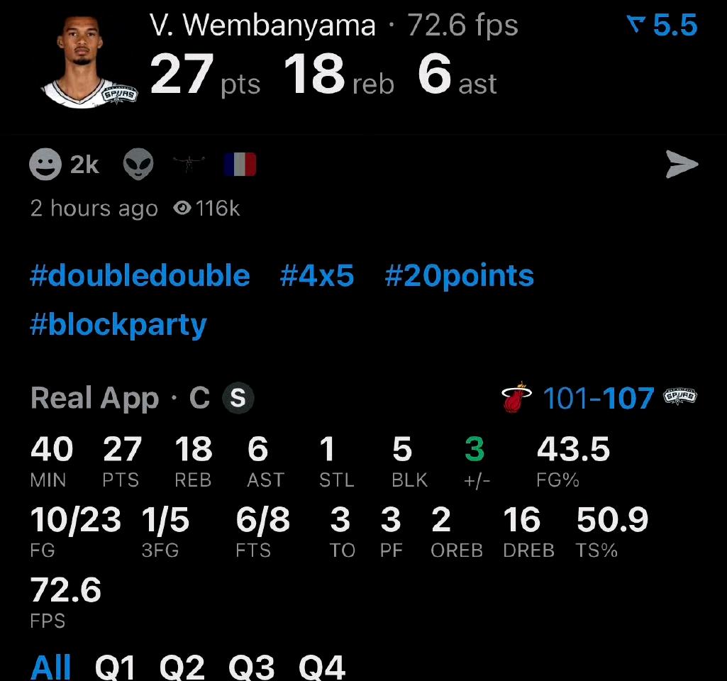 今天文班亚马数据也非常牛逼，这是我心中的联盟第一人潜力巨星。基本上NBA要捧