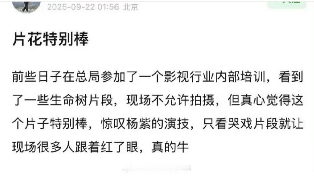 对杨紫生命树的期待值拉到顶峰，有望大爆​​​