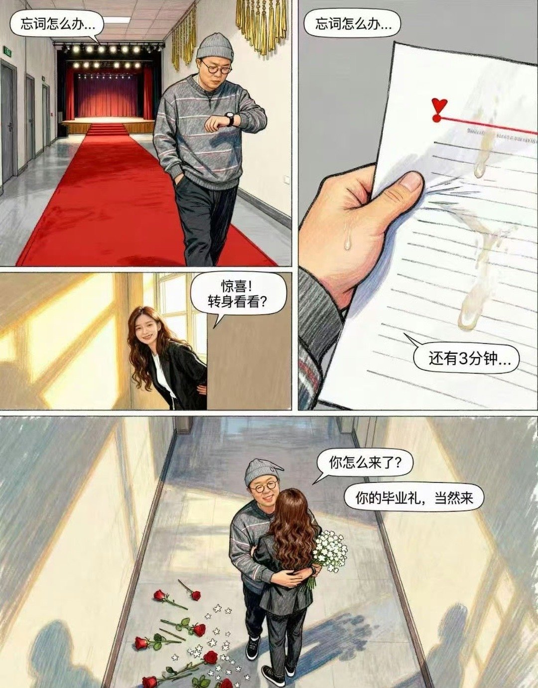 杜海涛用漫画回顾留学21天没有华丽辞藻，只有笨拙的努力和藏不住的爱意——他画下