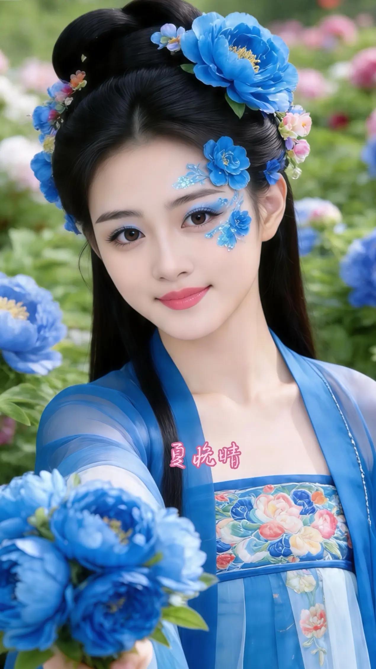 古风汉服美如画汉服与牡丹牡丹花妆造汉服牡丹妆