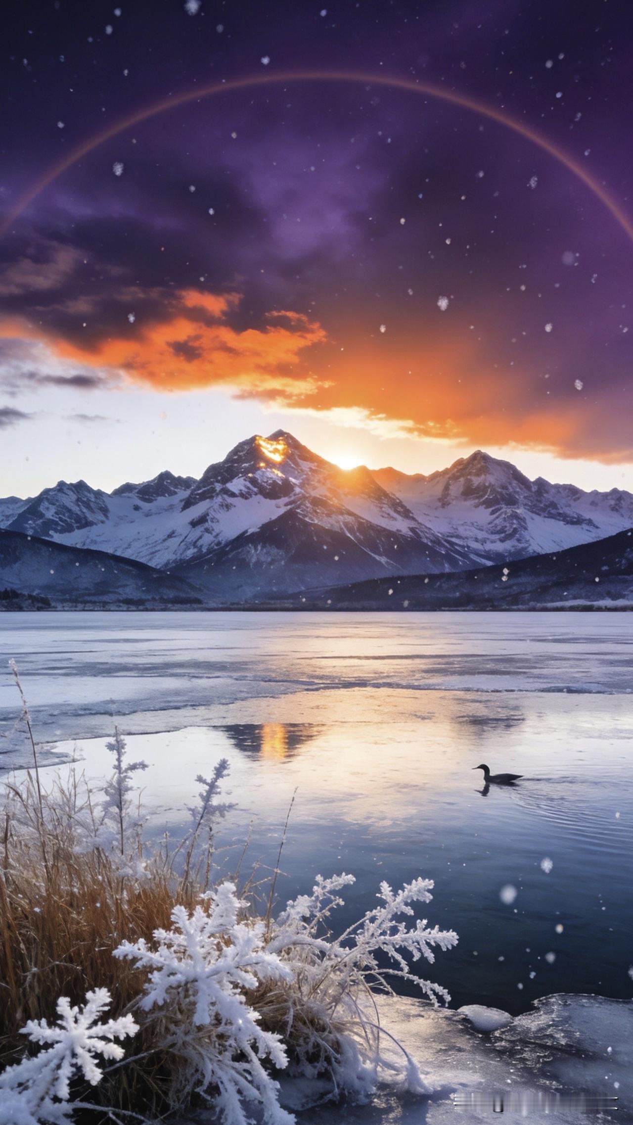 冬寒锁不住希望，夜长挡不住曙光，坚持终见美好朔风卷着寒意，冰封了大地。可冻