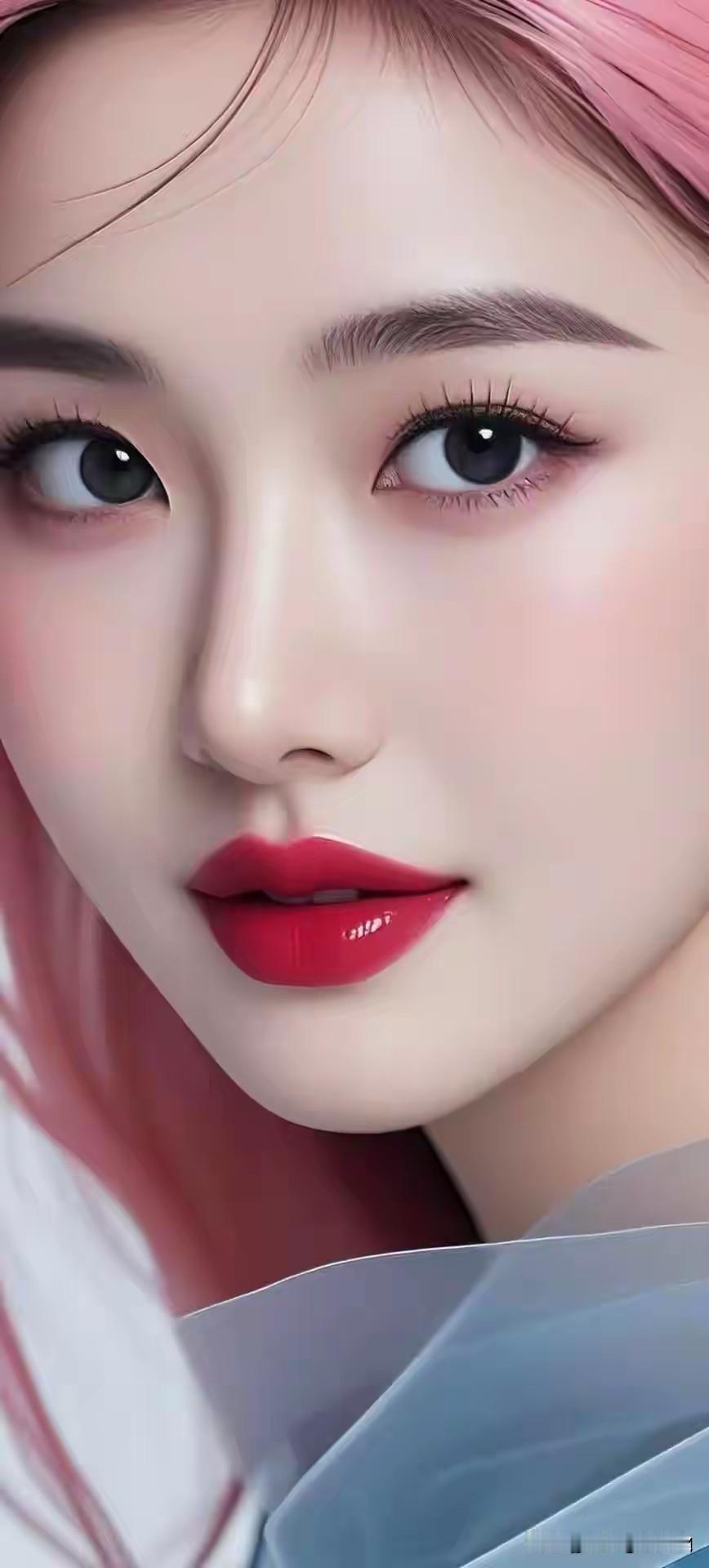 满园春色桃花，玉颜妆容美女。朱唇一点樱桃小，粉面含桃意态妍。笑颜如花绽芳