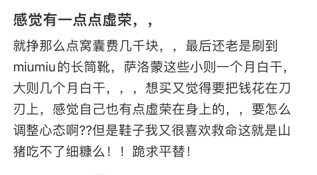 感觉有一点点虚荣，，