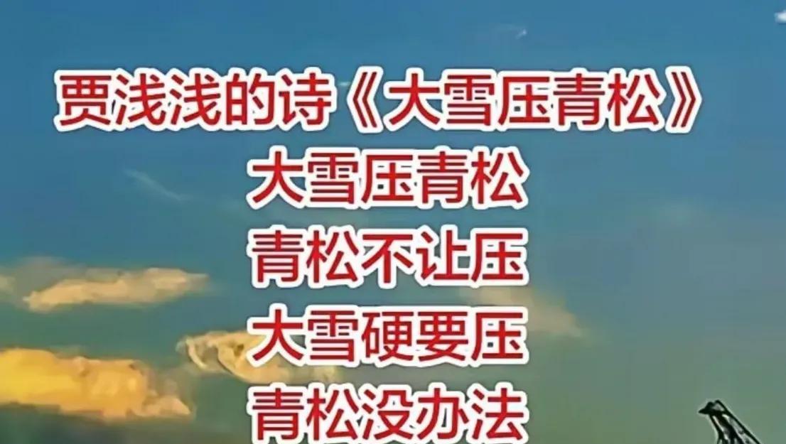 近日读到贾浅浅的新作《大雪压青松》（见插图1）突然想起另外两首诗，一个是陈毅老帅