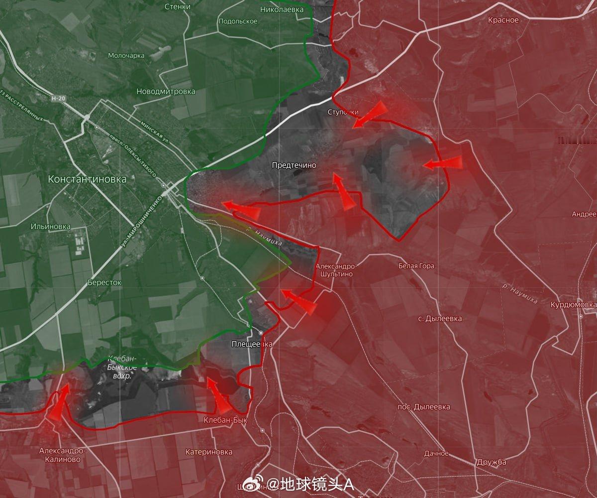在康斯坦丁诺夫卡方向，俄军攻占了马特罗娜·莫斯科斯卡娅煤矿——这是一处大型工业设