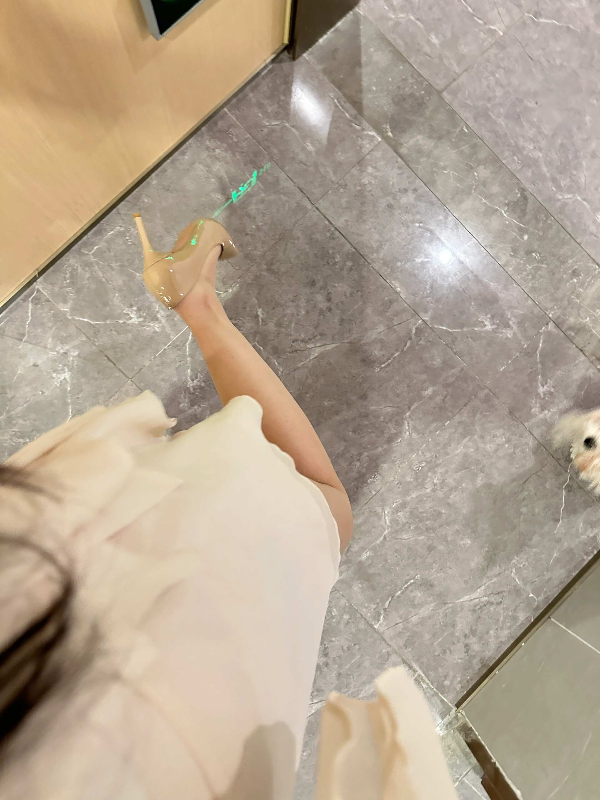 裸色高跟一定得配细闪肉丝 穿裸色纱裙➕裸色高跟真的太温柔，太适合约会了...