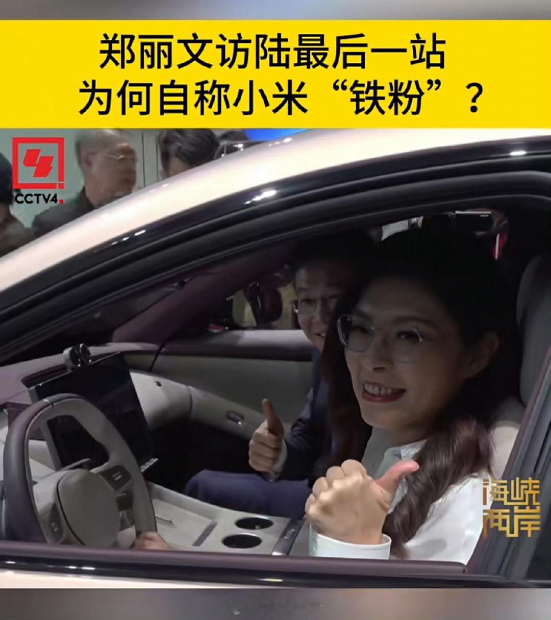 郑丽文试乘小米汽车郑丽文:我们家都是小米的东西!