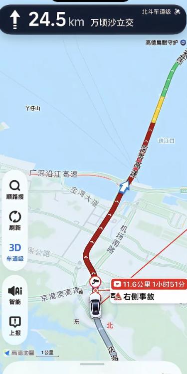 跑深中通道最憋屈的是什么？不是遇到事故，也不是碰上施工，而是前面看着什么都没有