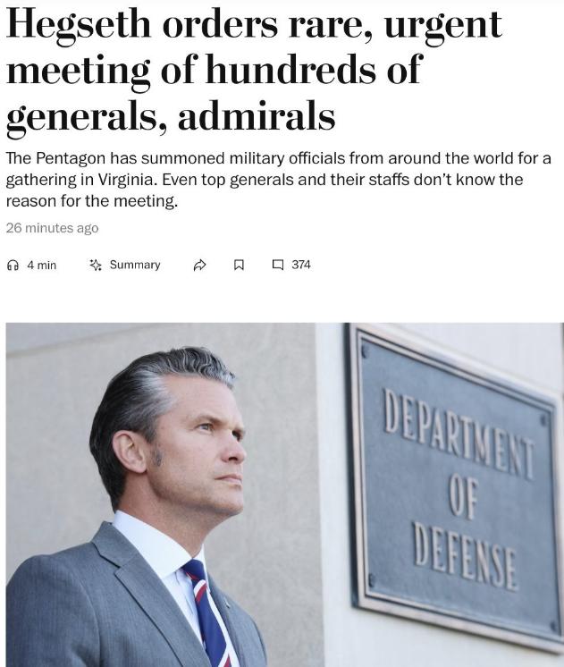 美国战争部长：“我们可能要开战了。”要理解这事儿有多蹊跷，先得扒拉一组数据—