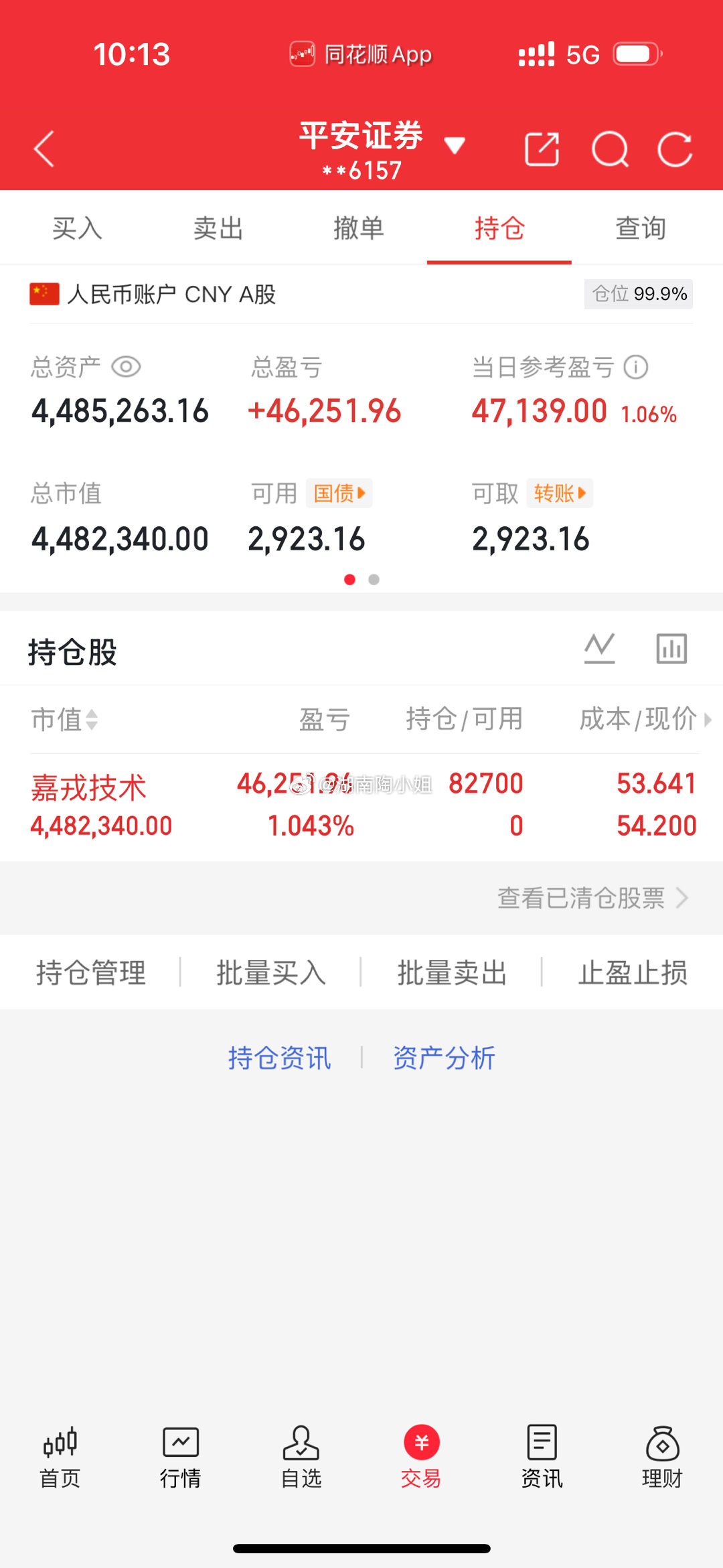 今日操作，买入嘉戎技术！