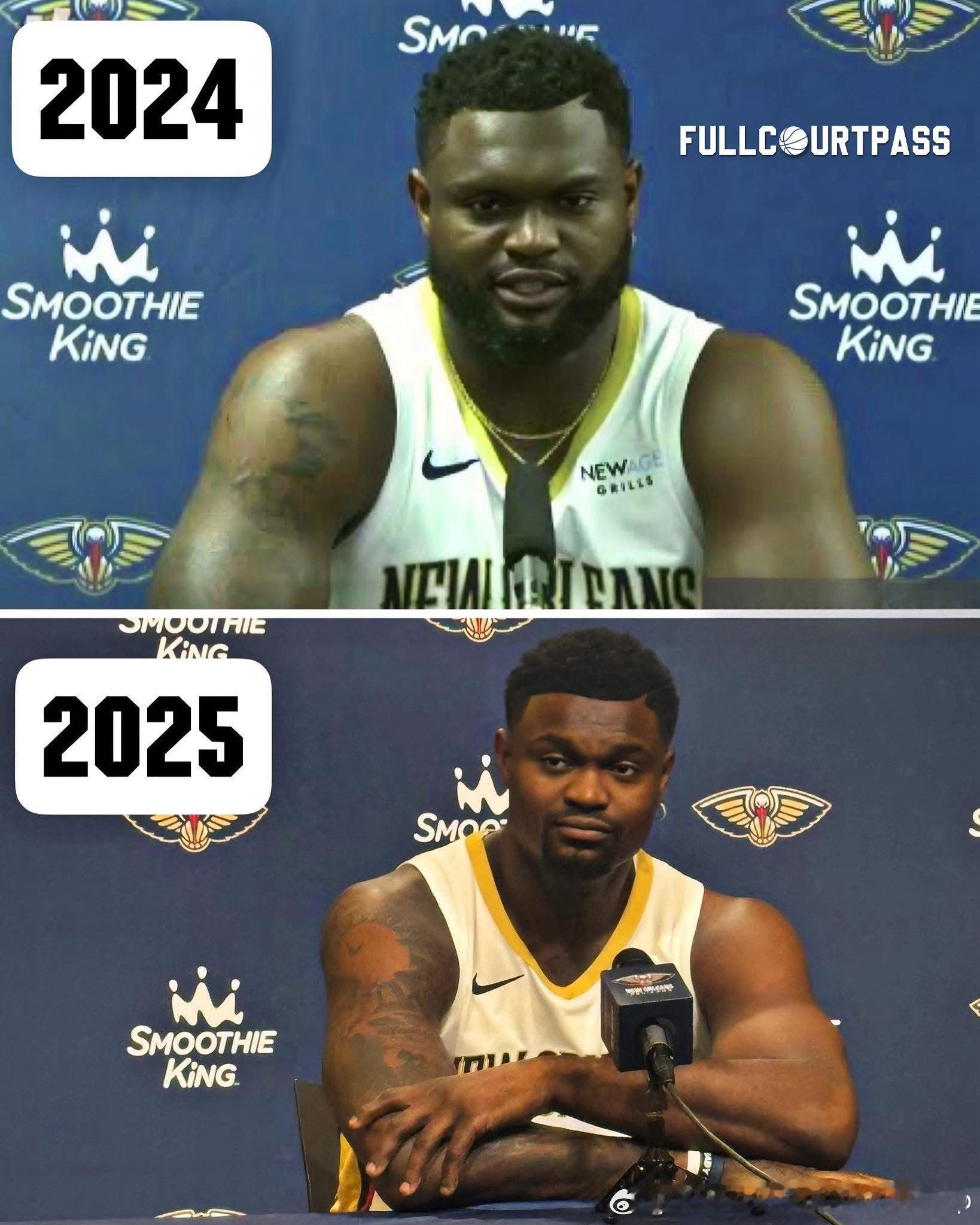 锡安瘦的我快认不出来了[惊恐]NBA​​​