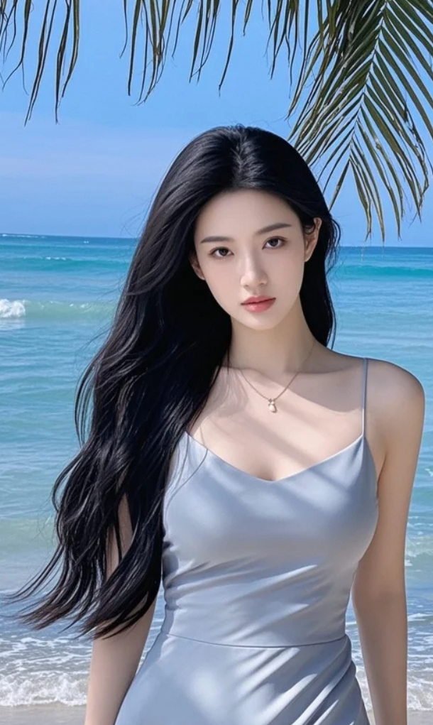 海边散步的人，把心事交给了浪花