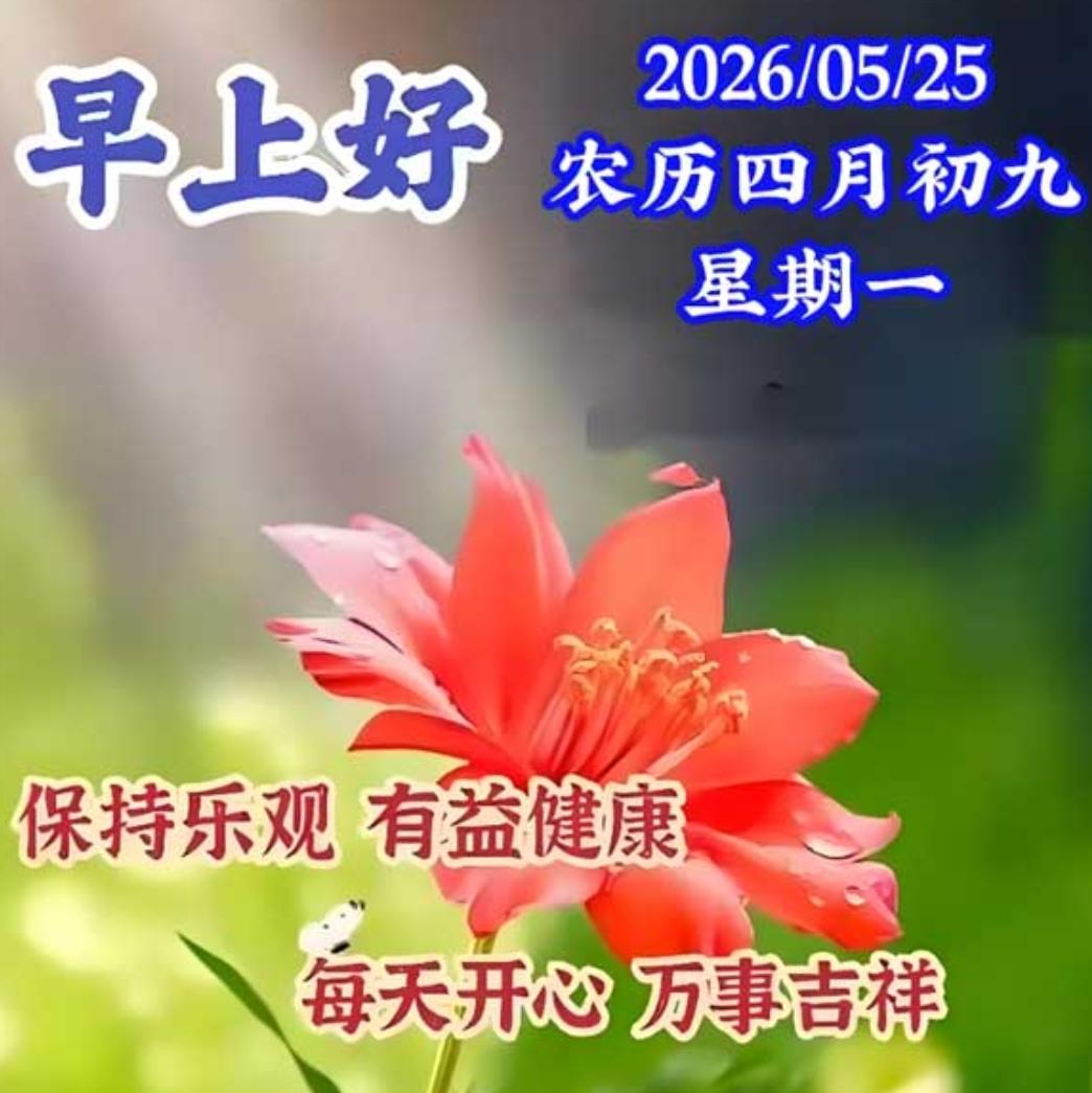 新的一周，新的开始；新的希望，送上祝福；心想事成，万事顺意；平安如意，幸福
