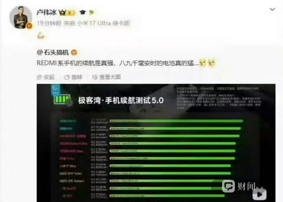 卢伟冰秒删极客湾评测背后, 国产安卓手机虚假宣传疑问待解