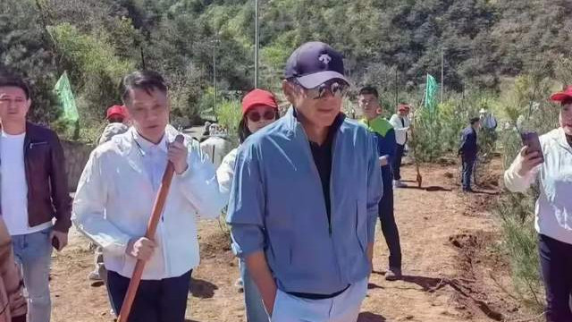 69岁陈道明种树变老农民,下地干活麻利,两鬓斑白精神头却很足