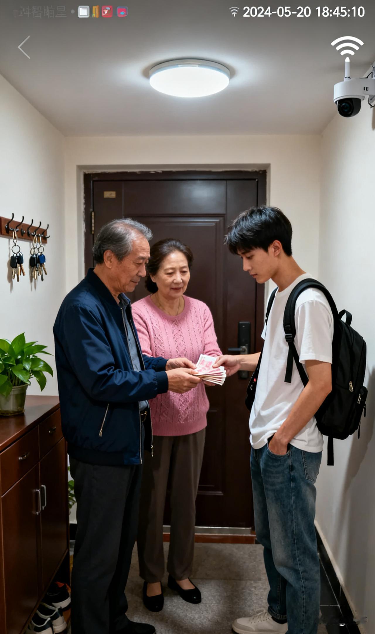 我断了父母每月3000的生活费，监控里看到他们转身将钱给了我弟上个月，我给爸