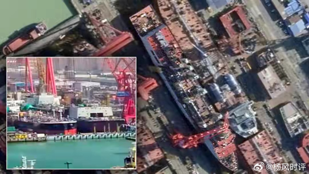 中国巨型补给舰下水，福建舰与004远航再添强力后盾！近日，美媒将目光聚集在中国全
