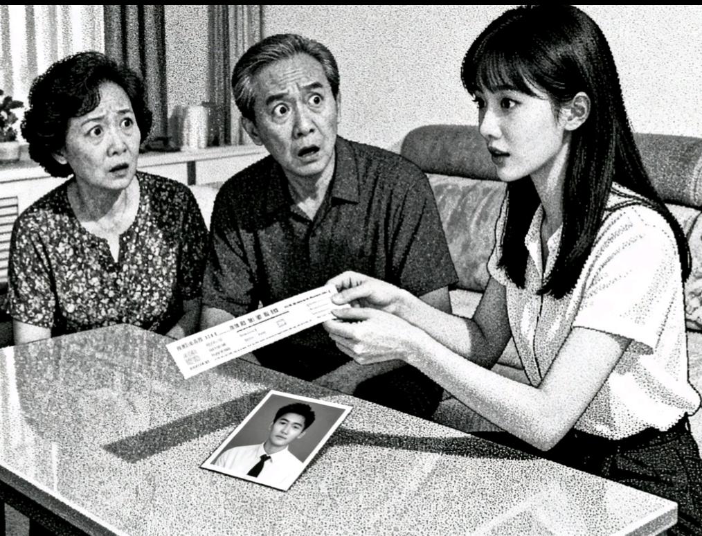 爸妈逼我相亲，我甩出工资条他们当场闭嘴。我妈拿着张相亲男照片往我脸上怼：“