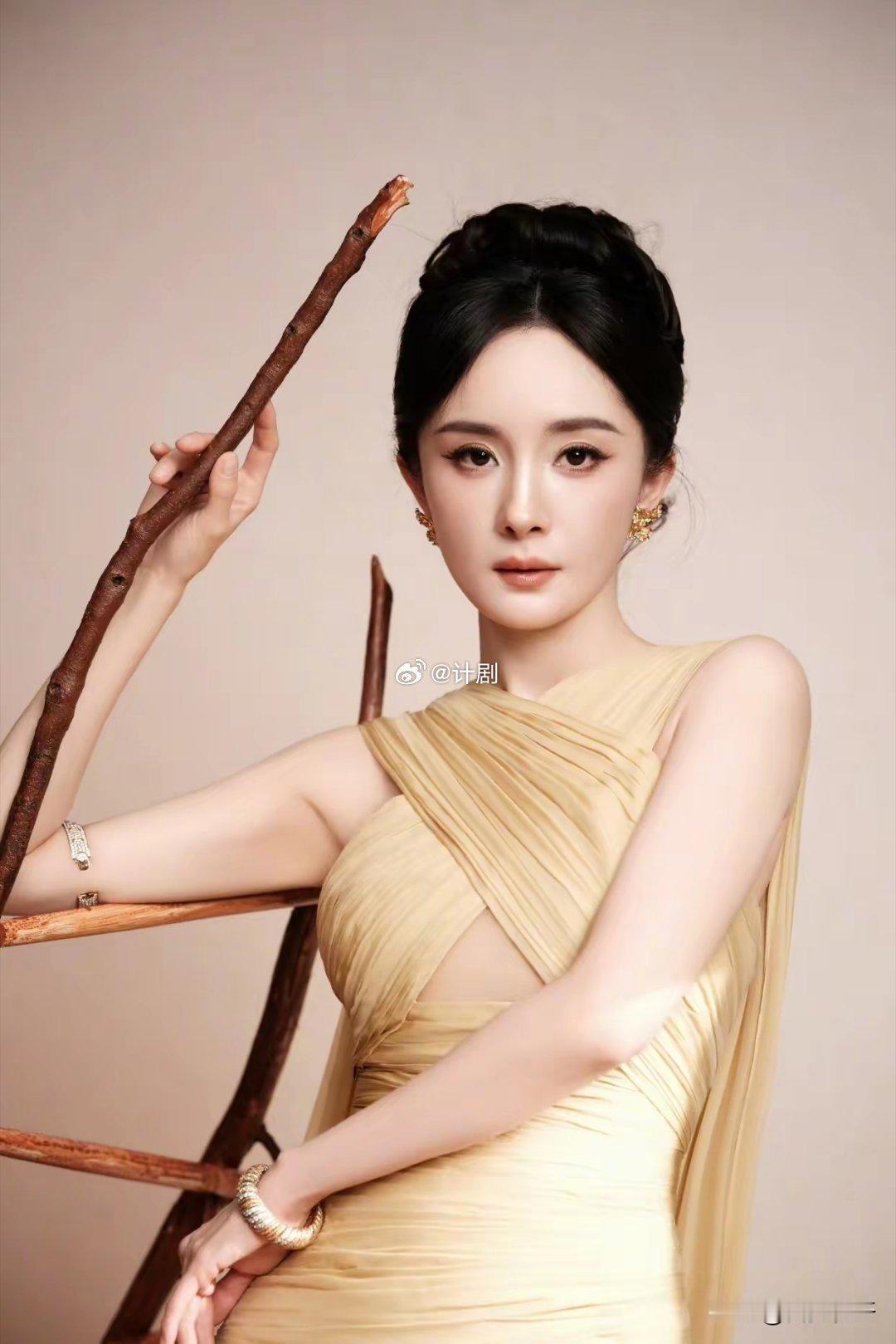 谁有杨幂造型师的电话，我要问问她，是怎么想到把一个发型搭配在两套高定礼服上的！杨