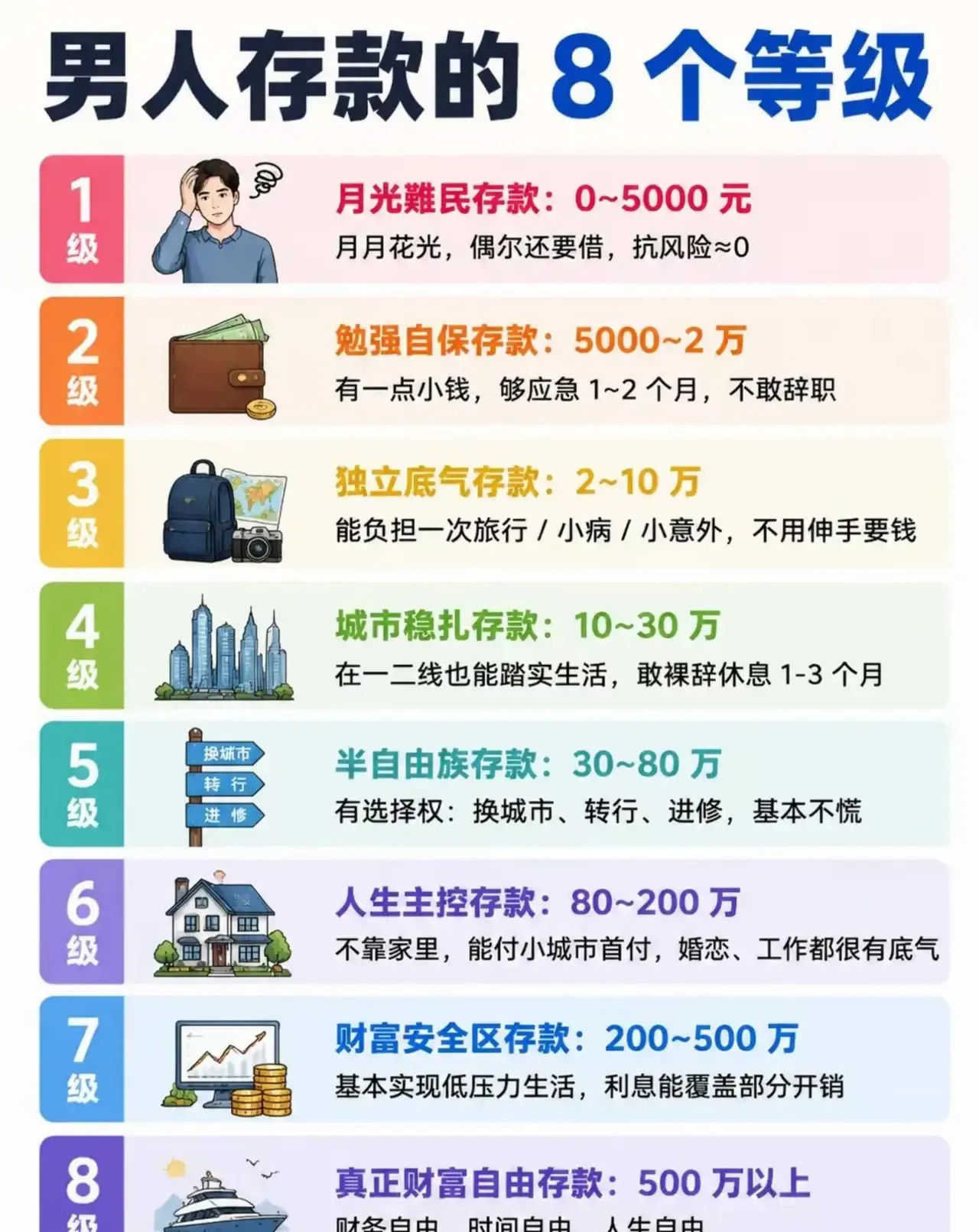 男人们，努力赚钱，存款吧。