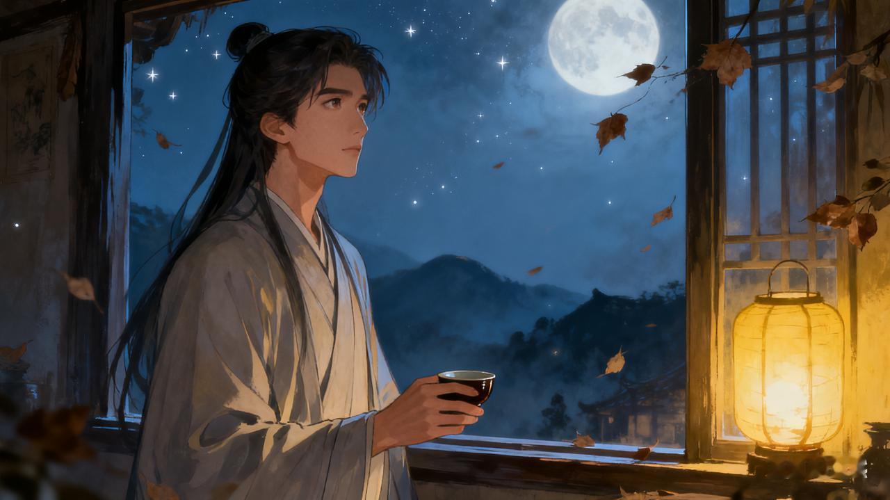 背井离乡踏远途，冷暖自知无人诉，心酸藏在酒中咽，遥望故园月半疏，半生漂泊