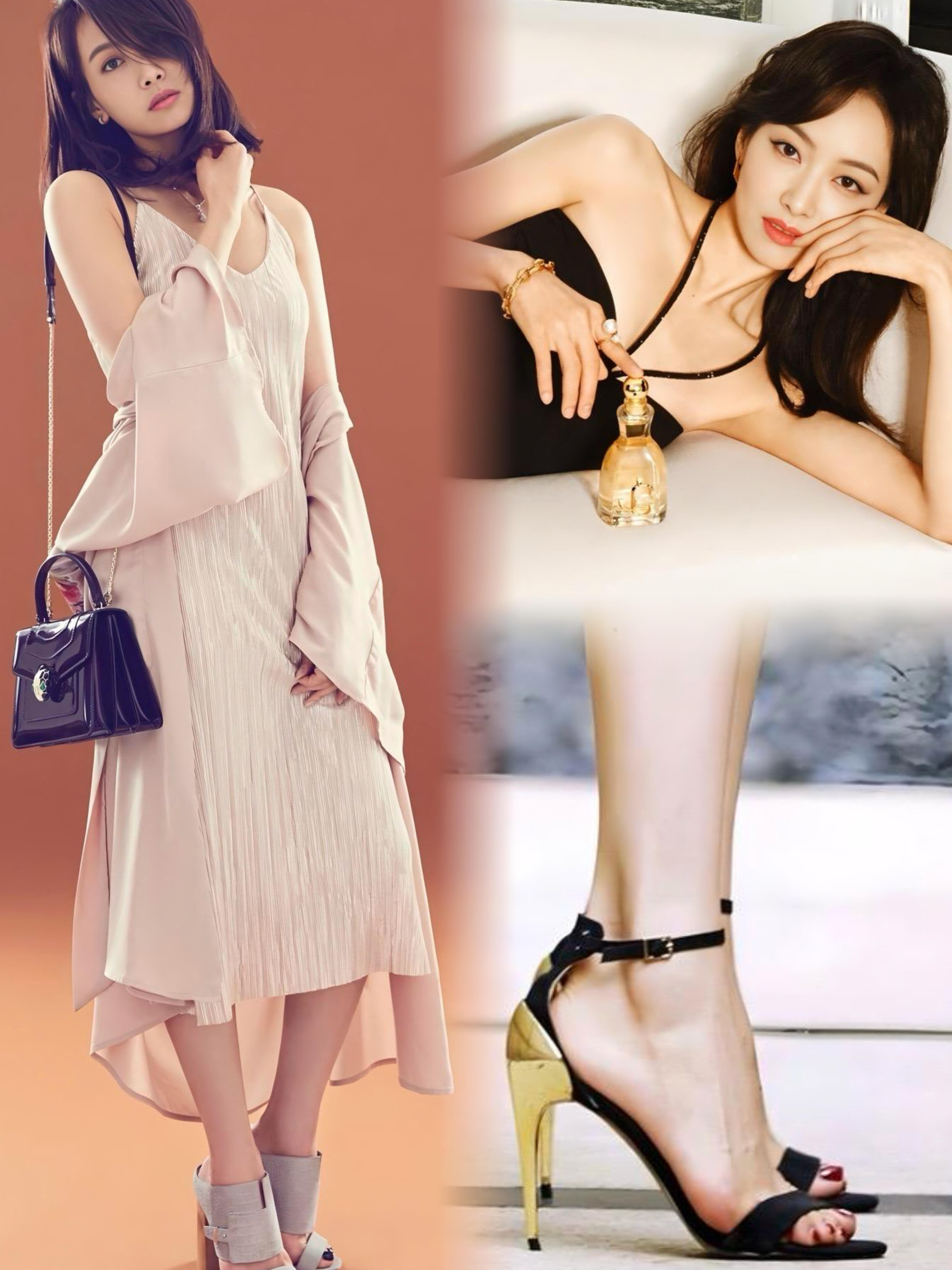 宋茜~美腿裸足系列Victoria绝对的高跟鞋王者，JimmyChoo是会选人