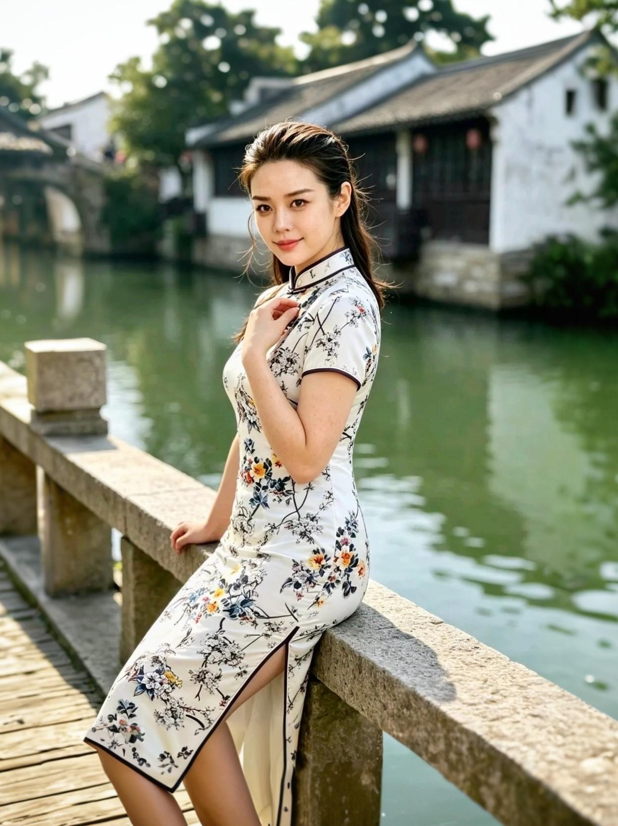 江南水乡，旗袍美人，韵味十足