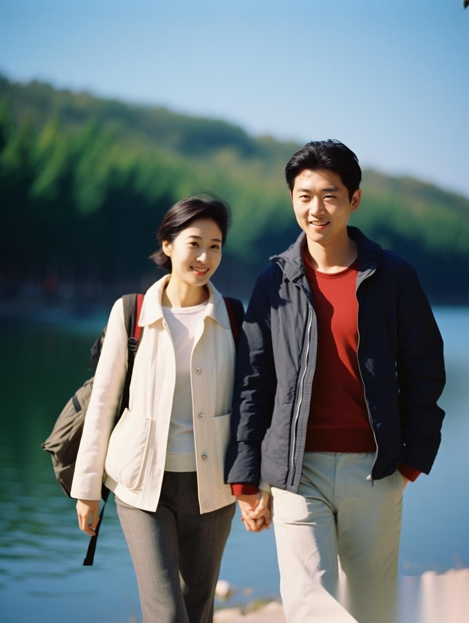 前段时间，我随旅行团外出旅行。团里有位长相英俊的中年男子和一位打扮时髦的中年女子