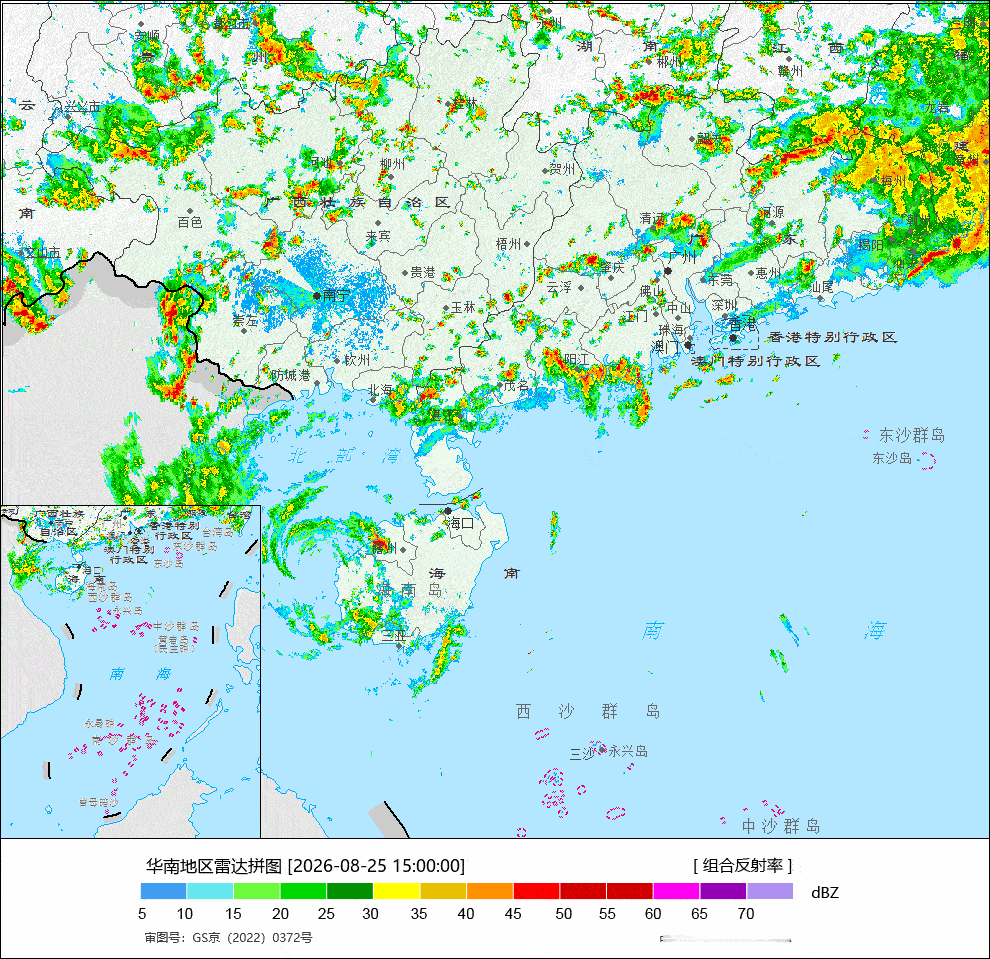 台风紫檀登陆海南今年第19号台风“紫檀”（热带风暴级）的中心已于25日18时4