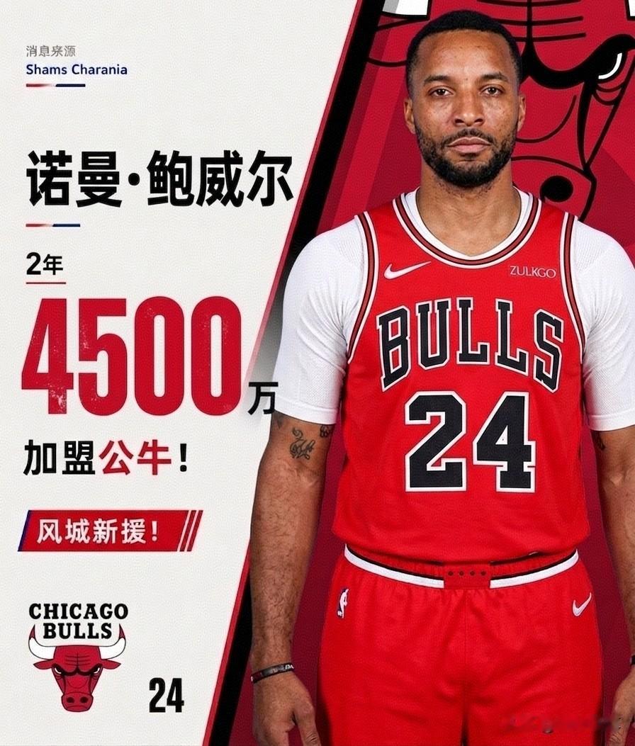热火三巨头不组了？鲍威尔2年4500万美元加盟公牛！本以为字母哥加盟热火后，