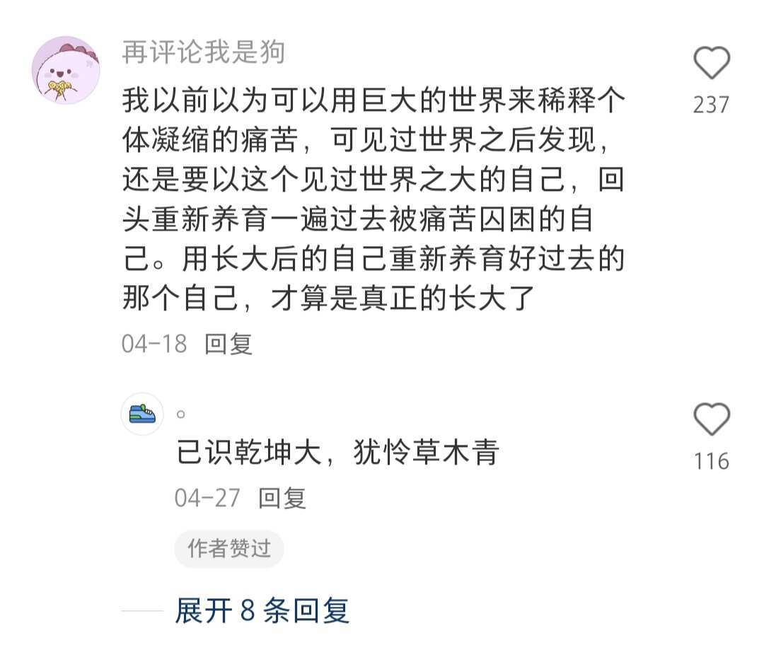 学会用更大的世界稀释痛苦！