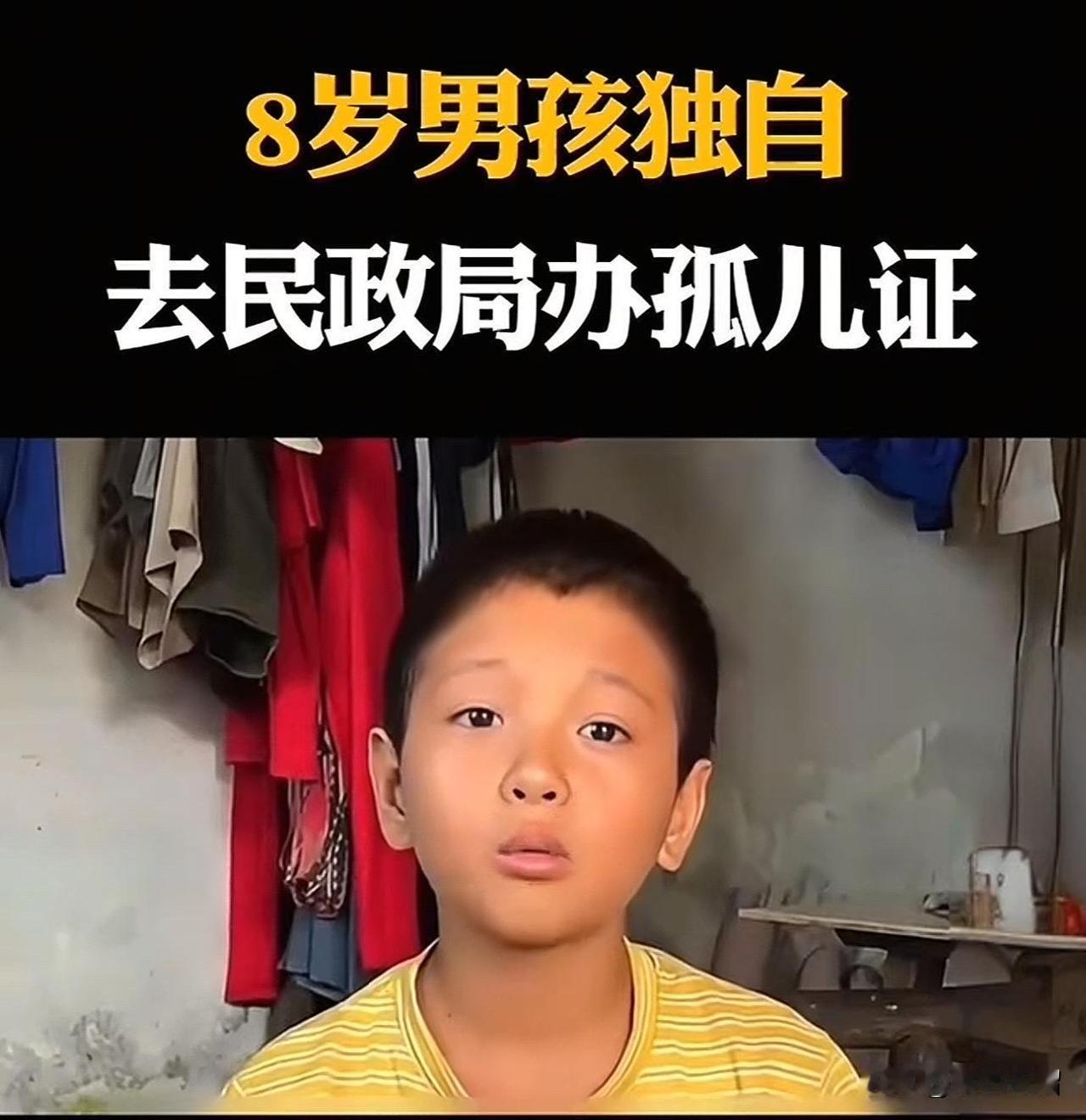 看得我眼泪停不下来。湖北八岁男孩走进民政局，工作人员问他：小朋友