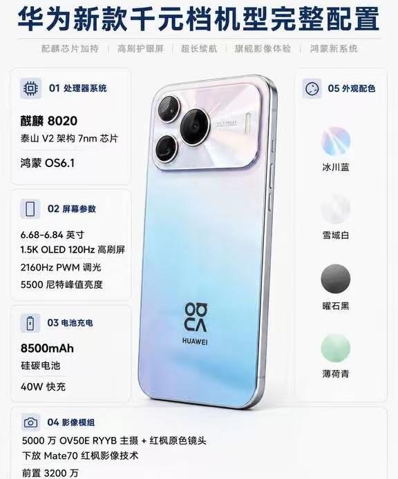 假如华为出一款新机，1999就给你麒麟8020+红枫影像+8500mAh电池+1