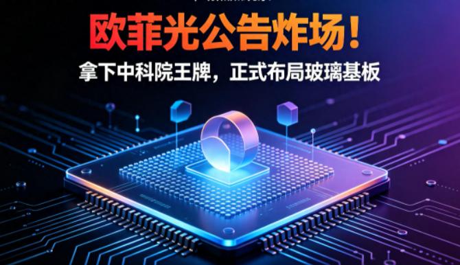 欧菲光公告炸场！正式入局玻璃基板，吞下中科院王牌！8月6日晚，欧菲光突然公告直接