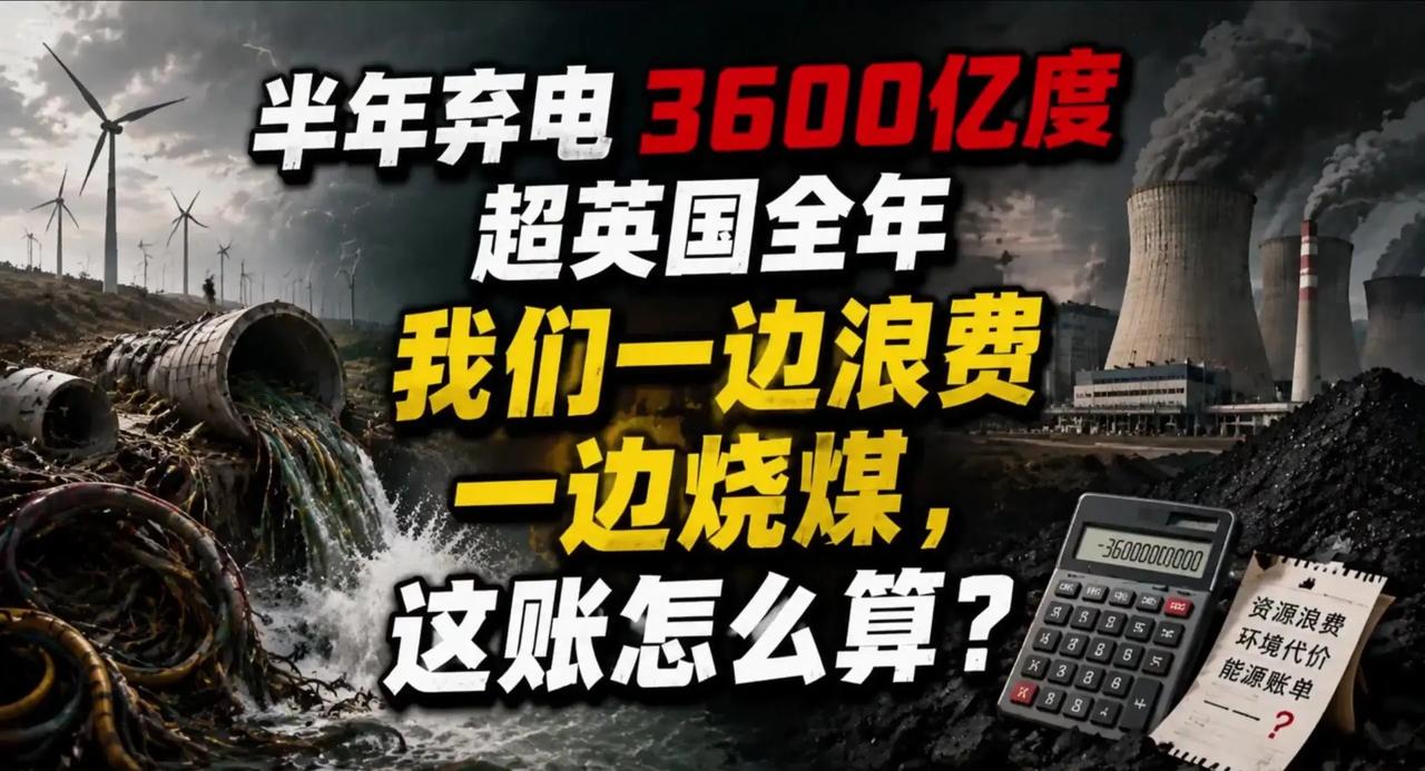 半年弃电3600亿度，太痛心了！半年白白扔掉3600亿度风电和光伏电，这个数字比