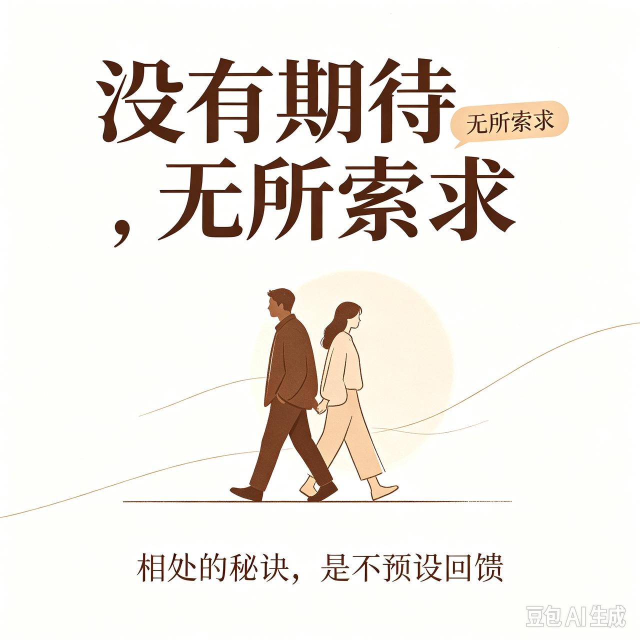一段特别清醒的话：永远要记住，跟任何人相处，都大大方方的秘诀就是，没有期待，无所