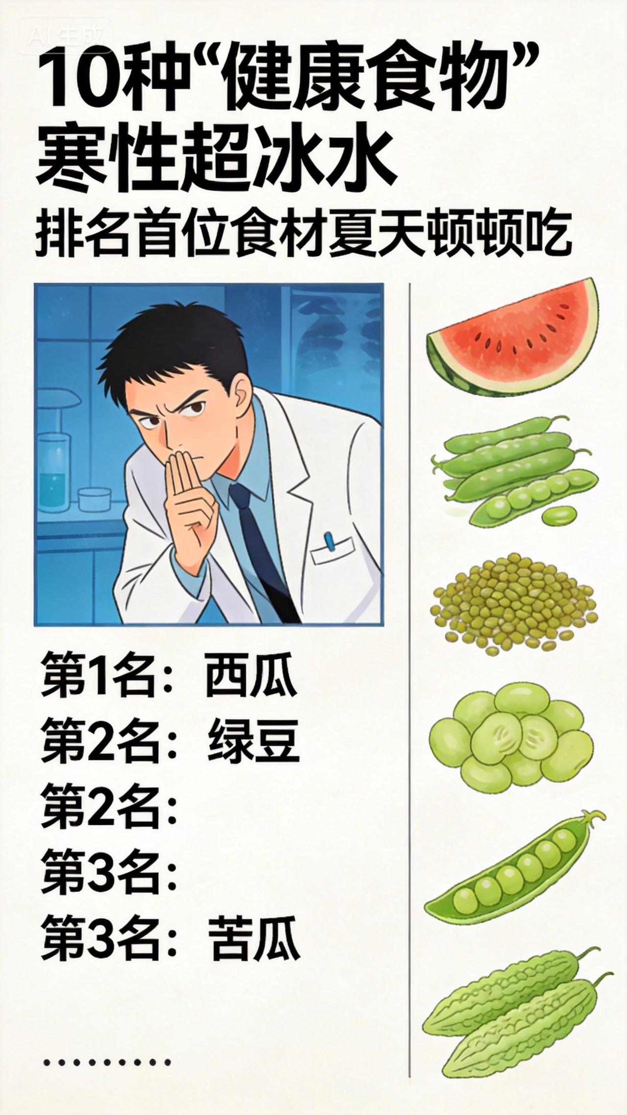 医生偷偷叮嘱：这10种“健康食物”比冰水还寒！第1名你夏天顿顿吃。你发现没？