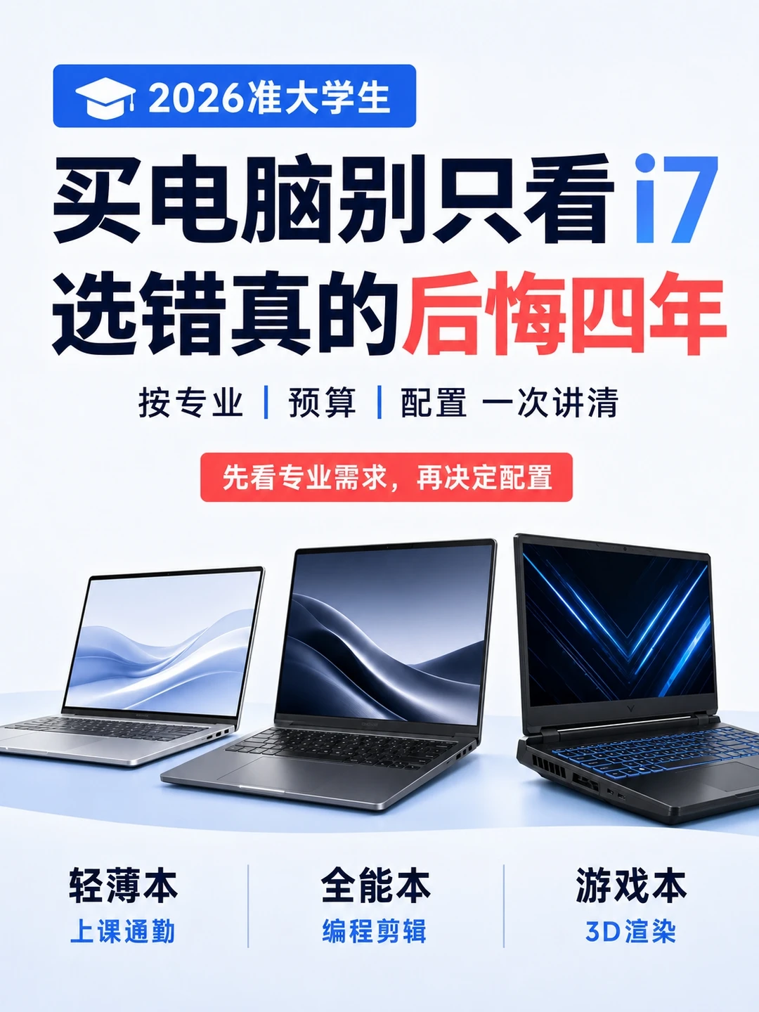 准大学生买电脑，真的别只看i7❗