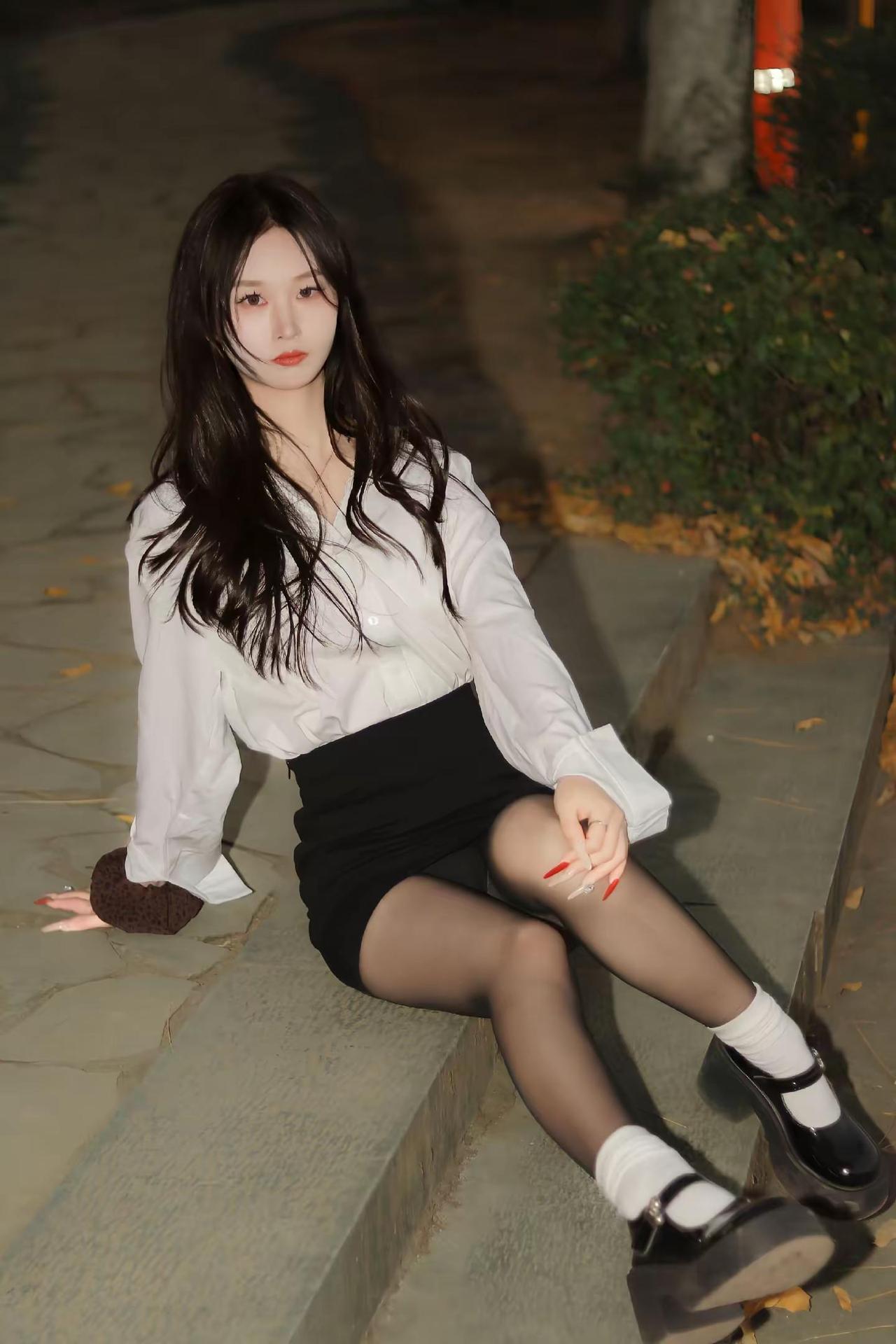 黑丝美学。摄影街拍性感黑丝