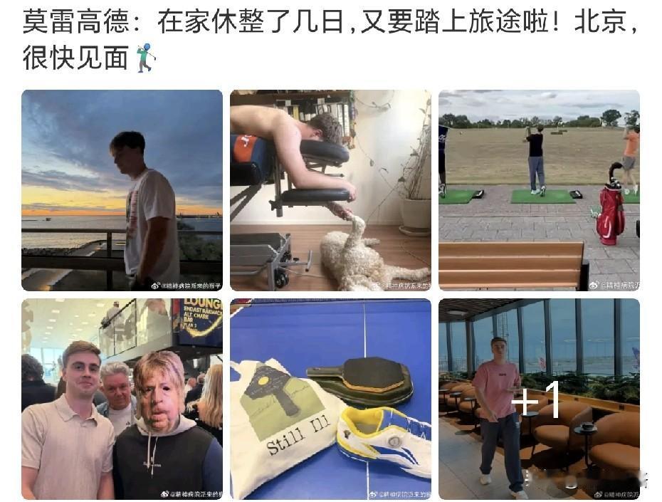 莫雷加德发文：“在家休整了几天，又要踏上旅途啦，北京，很快见面。”亚洲的乒乓球选