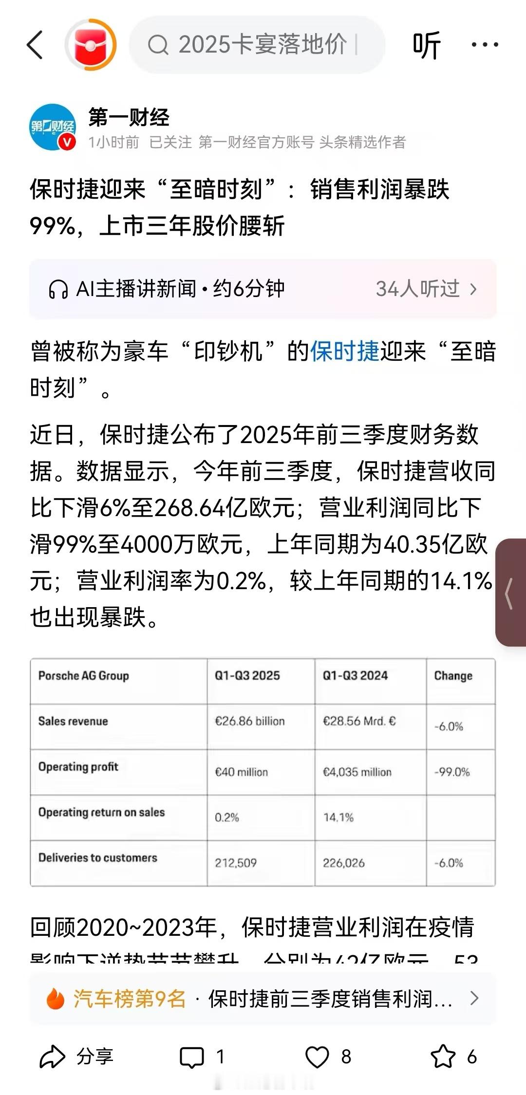 强如保时捷，也扛不住了……​​​