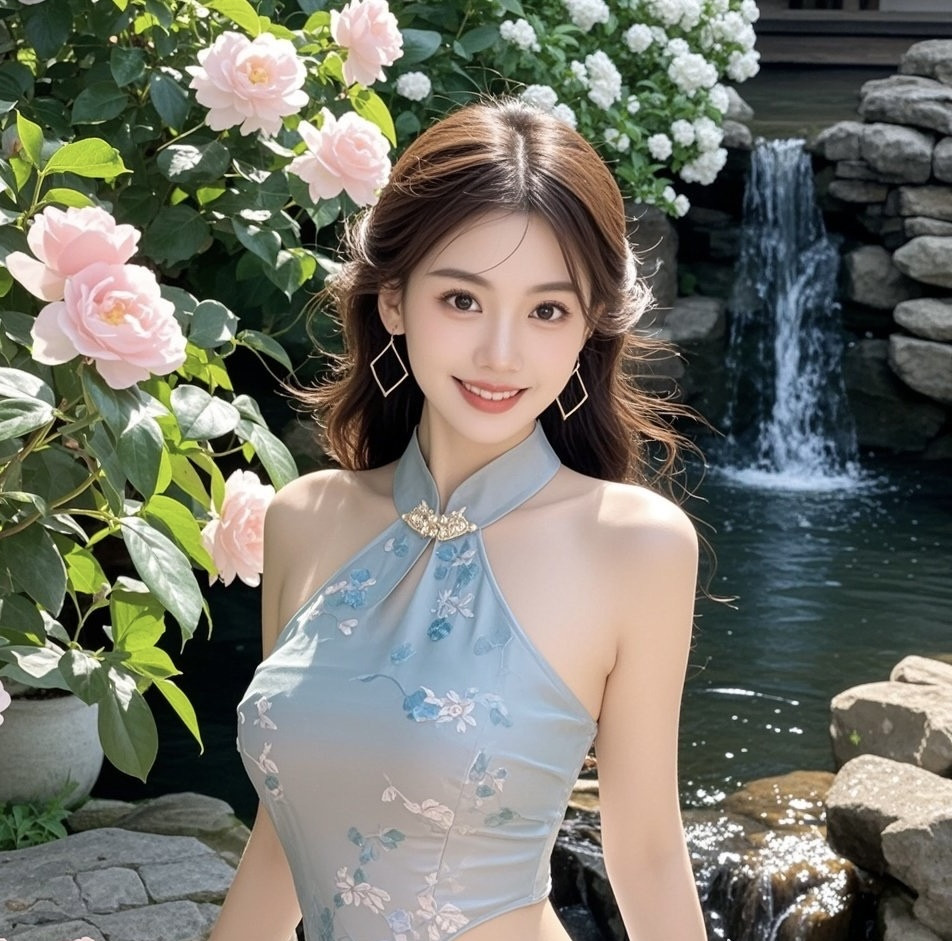 美眉如花绽放，曲线撩动心弦